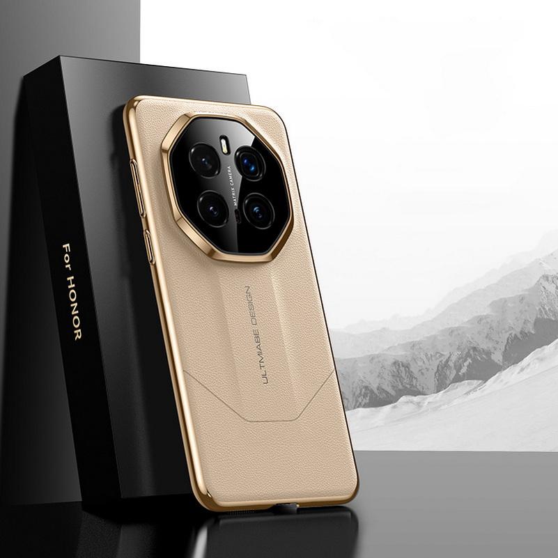 

Good Feel Plain Leather Plated Frame Case For Honor Magic 7 Pro Magic7 Honor X9C Honor X60 Pro Camera protection Cover Honor Magic 7