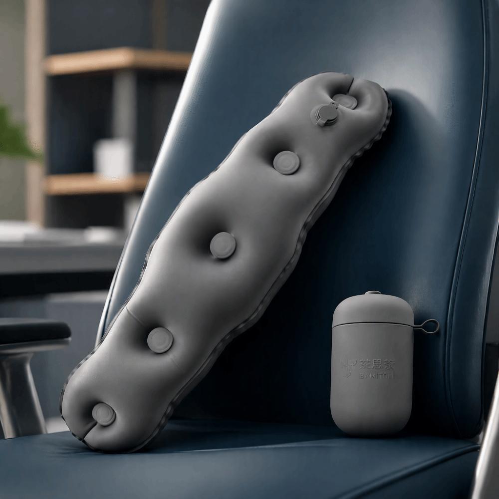 Folding Inflatable Lumbar Pillow Self-Inflation Inflatable Backrest  Home Use