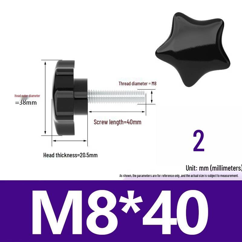 Švestkový květ Hvězdicovitá bakelitová šroubovací rukojeť (M6/M8/M10)