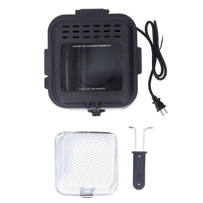 Electric French Fries Fryer 2.5L 1000W Temperature Adjustable Square Stainless Steel Electric Deep