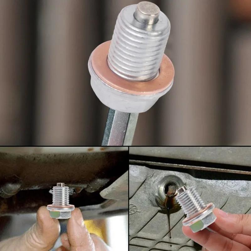Magnetic Oil Pan Screw Plug for Honda Oil Drain Screw Bolt Gasket Set Automobile Engine Sump Plug Adsorbs Metal Fragments Parts