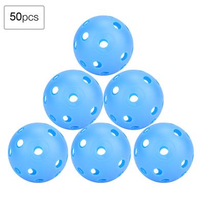 50 Stuks Effen Kleur Geperforeerde Luchtstroom Golf Oefenballen Binnen Golfballen voor Kinderen (Blauw)