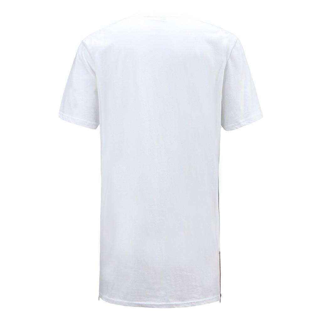 Men's Long Size Casual  Hop Fashion Shirt Short Sleeve Top Blouse 