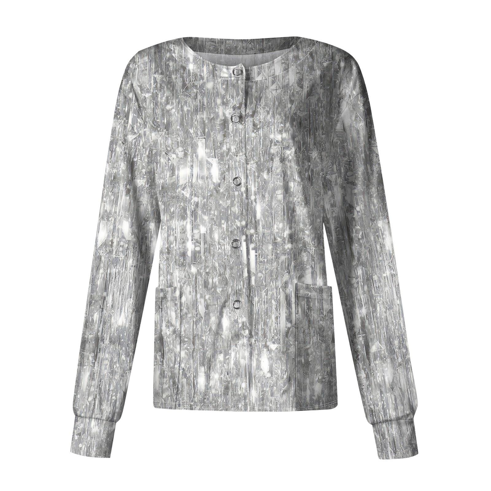 

Женский рабочий однобортный защитный комбинезон с длинным рукавом и напечатанным карманом, воротником-стойкой, кардиган, куртка, топ XXXL