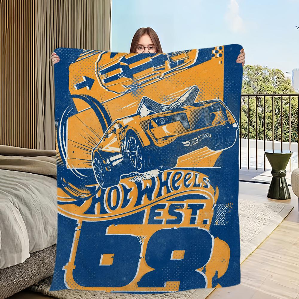 H-Hot W-Wheels C-Cars Skicomfort Warm Soft Baby Blanket Suitable Home Lunch Blanket Suitable for Home Office Daily Use Cover