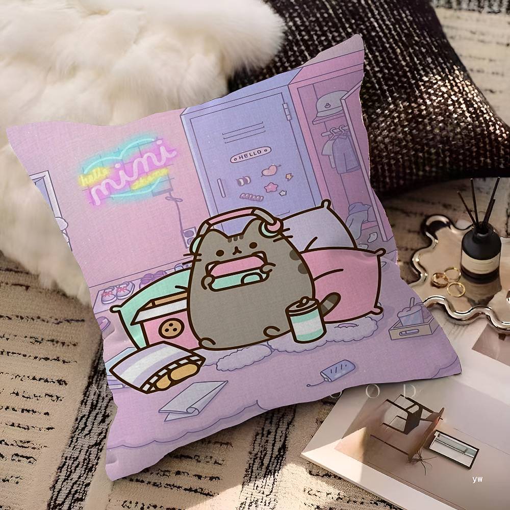 Süßes P-Pusheen Katzenkissen Geschenke Heim Büro Einrichtung Schlafzimmer Sofa Auto Kissenbezug Hülle 45x45cm