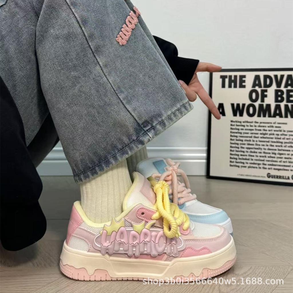 Dopamine-increased Mandarin Duck Women's Shoes 2025 Summer New Thick-soled Original Niche Versatile Student Casual Board Shoes