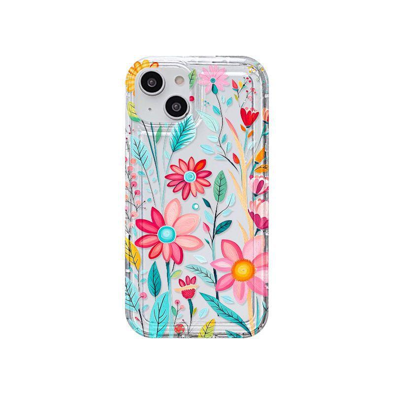 Colorful Flowers and Plants Are Suitable for iPhone17promax Mobile Phone Case Apple 14 Large Hole 16/13 Foreign Trade 15