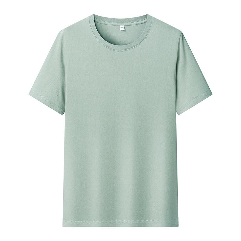 Short-sleeved T-shirt Hong Kong style loose T-shirt pure cotton half-sleeved men's short-sleeved small shoulder-length combed couple T-shirt