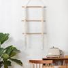 Macrame Toilet Paper Holder Towel Rack for Kitchen with 3pcs Wooden Sticks