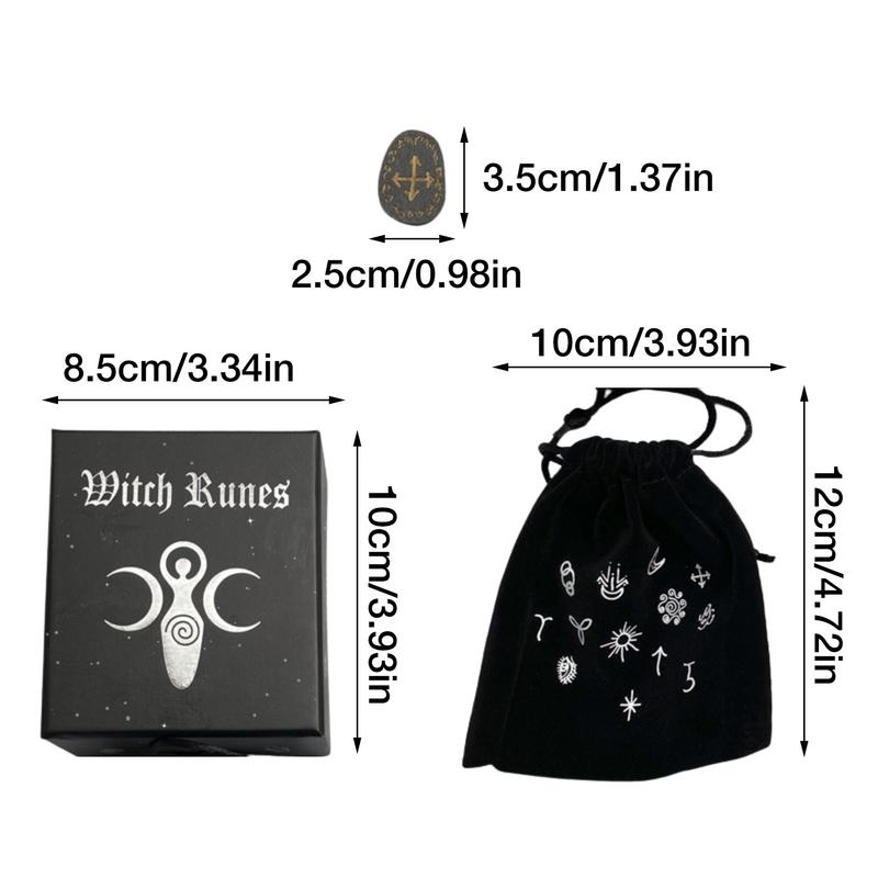 Tarot Cards Witch Witchcraft Wood Runes Stone Set Witches Rune Set Board Game Table Game Divination Runestones Tarot Decks
