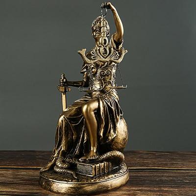 Resin Sculpture Blind Lady Justice Themis Justitia Statue Greek Mythology Goddess Art Classy Lawyer Gift Home Decoration
