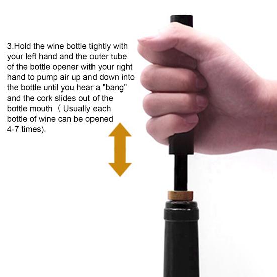 Bottle Opener Portable Air Pressure Wine Opener Lipstick Style Easy One-Step Needle Pump Cork Remover