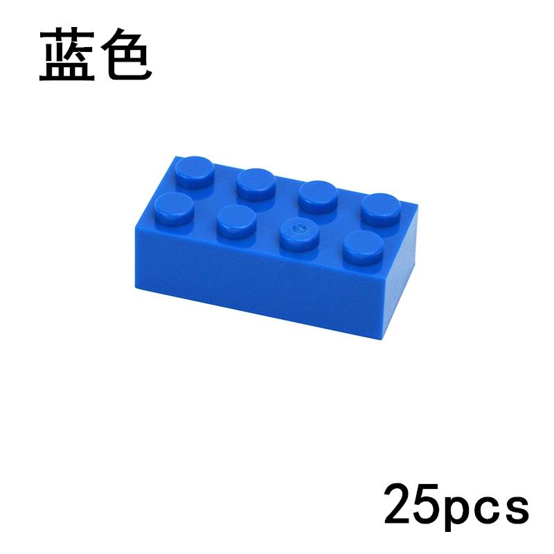 25pcs DIY 2x4 Dots Thick Figures Block Bricks Learning Educational Classic Assemblage Brick Playset Fits For Leduo 3001 Toys Playsetss For Children