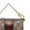 Gucci Ophidia Logo Streifen Web Kette Canvas und Leder Tragetasche Damen Handtaschen Ebenholz 598658-9IK3G-8745