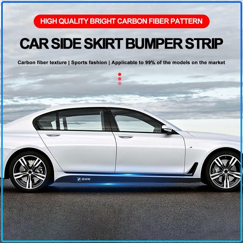 2Pcs Carbon Car Door Side Skirt Sill Stripe Sticker Anti-scratch Refit Sticker For BMW M Performance 1 3 5 7 Series M3 M4 M5 M6 X1 X3 X5 X6 X7 E30 E3