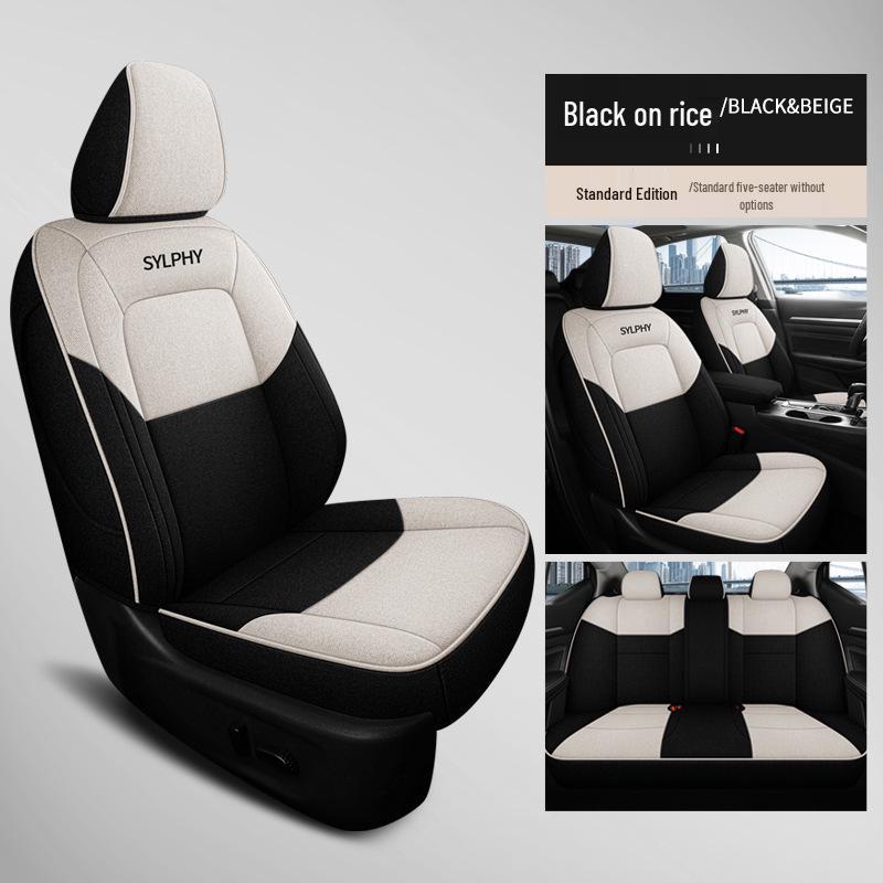 2023 Sylphy Full Surround Linen Seat Cover for All Seasons - 5-Seat Special Edition