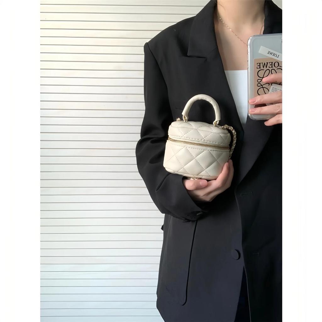 Mini Diamond Grid Chain Small Fragrance Bag for Women's Fashionable Texture Niche Single Shoulder Crossbody Bag Woman Bags