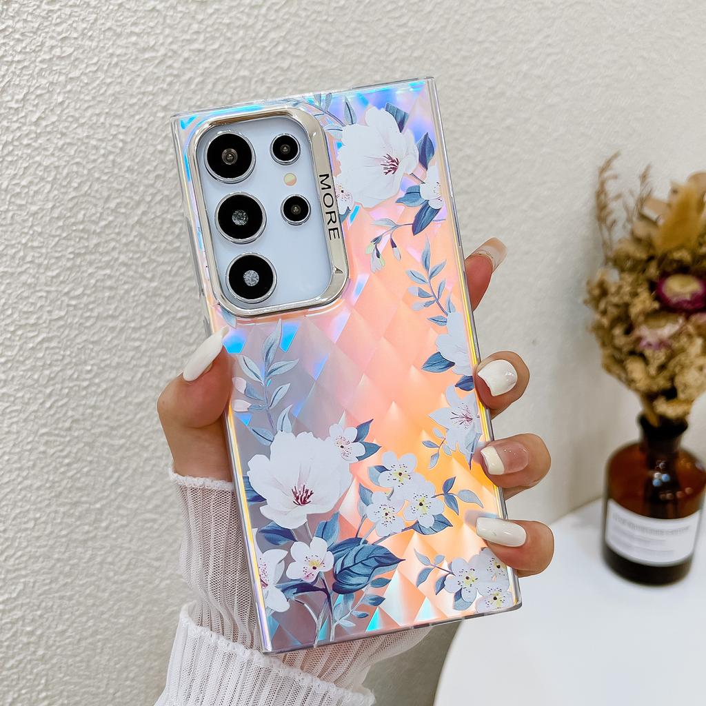 Electroplating Laser Flower Imd Suitable for Samsung S25 Ultra Mobile Phone Case A16 Full Cover Anti Fall S24plus