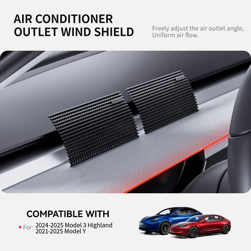 YZ For Tesla Model 3 Y Highland Juniper 2025 Air Vent Outlet Anti-Direct Blowing Ac Vent Baffle Cover Conditioning Diverter
