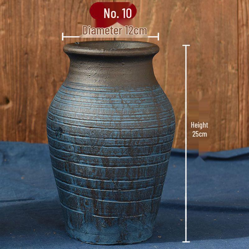 

Керамическая ваза ручной работы для суккулентов и цветов, ретро терракотовый глиняный кувшин для сухоцветов. Without drainage hole