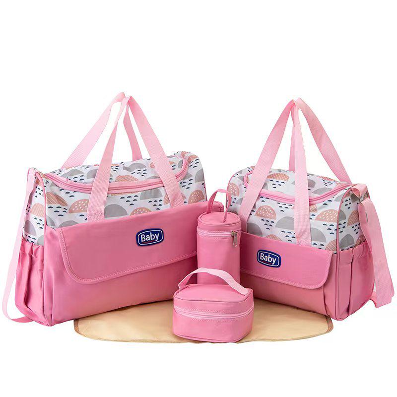 Stylová multifunkční 5dílná sada tašek pro maminky: Taška pro miminko s velkou kapacitou, na rameno, crossbody, na výlety