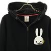 CUNE Back Print Long Sleeve Sweat Zip Hoodie S Black Women Used