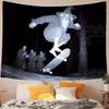 The Lord of the Rings Gandalf Skateboarding Fun Tapestry Retro Black and White Mock Print Hanging Cloth Room Decoration