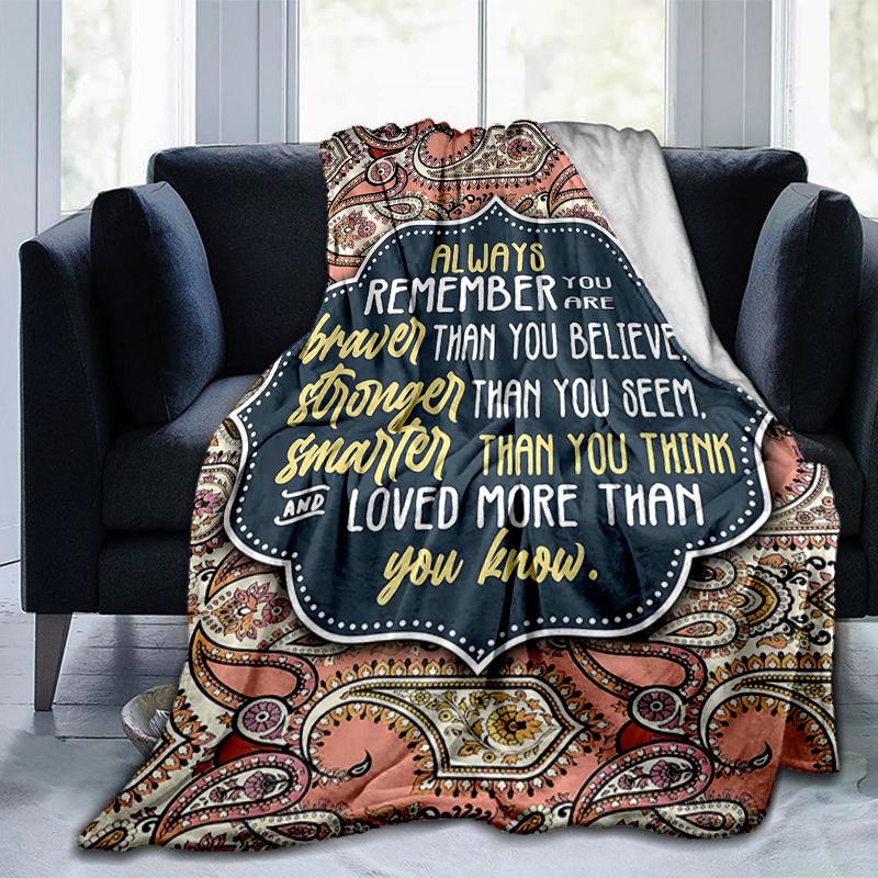 1pc Always Remember Blanket Soft and Cozy Home Decor Gift for , for All Seasons, Living Room .G007