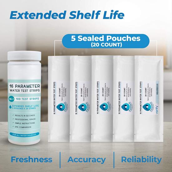 1 Set Water Testing Reagents 17-in-1 Hardness/Copper/Value Alkalinity Hardness Bromine Test Strip