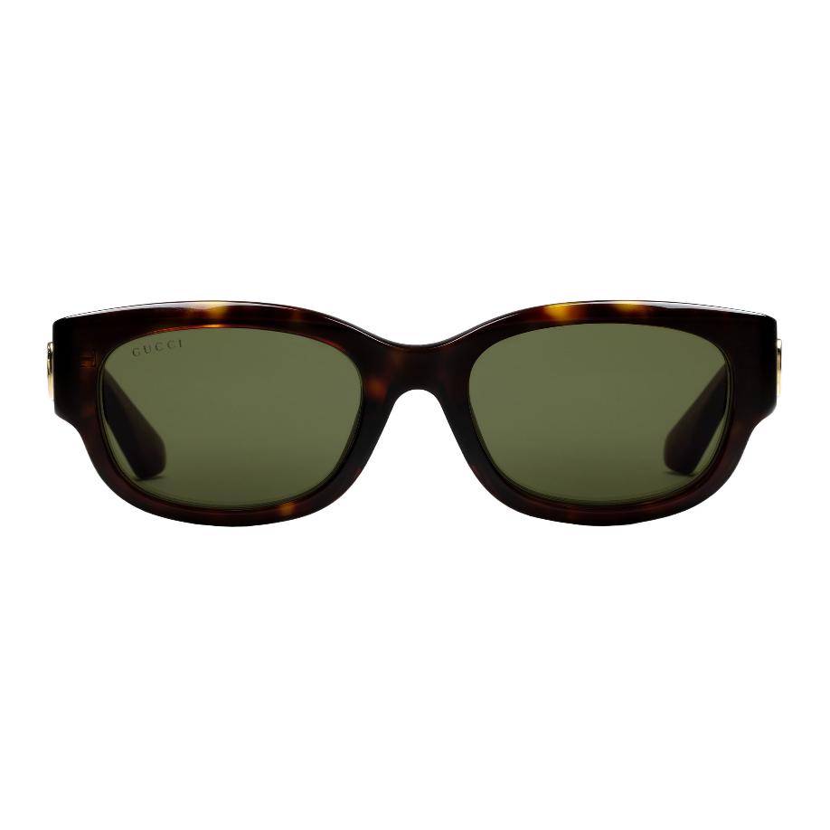 GUCCI Side logo Acetate Oval Sunglasses Women's Tortoiseshell