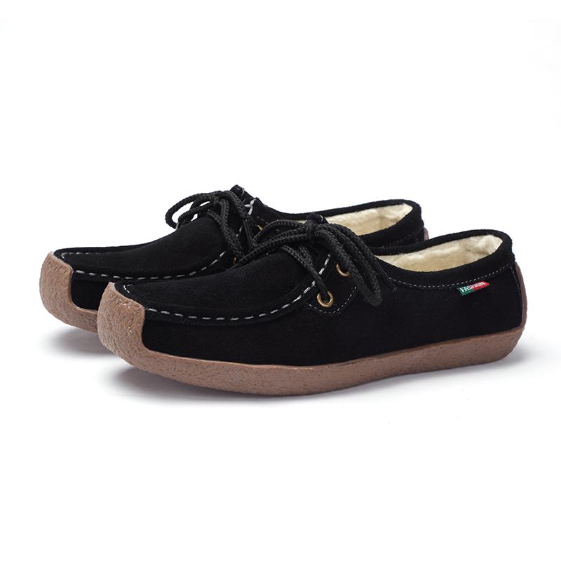 Женская повседневная обувь размера 35–42, бархатные женские лоферы большого размера с плоской подошвой из антибархатной кожи 35 чёрный