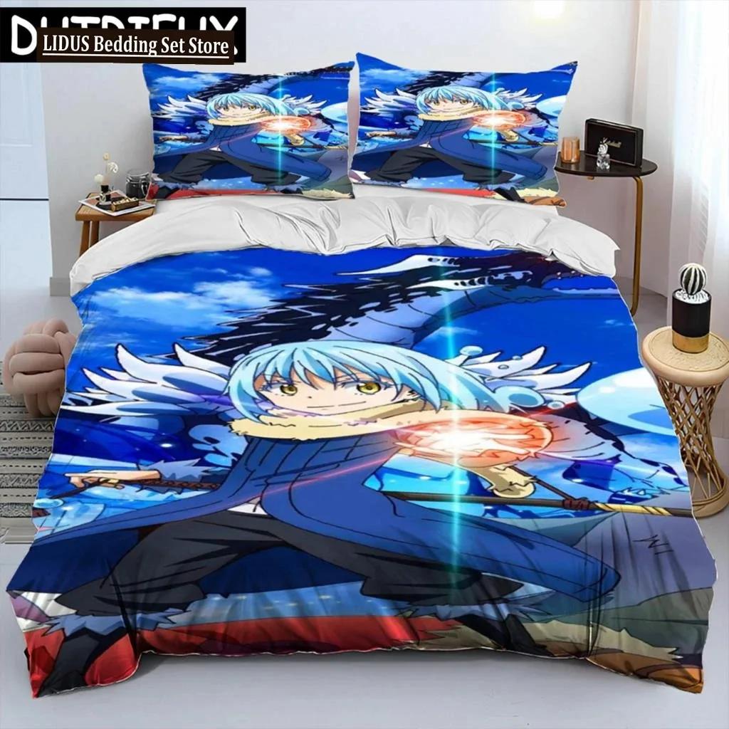 I Got Reincarnated As A Slime Anime Comforter Bedding SetDuvet Cover Bed Set Quilt Cover Pillowcaseking Queen Size Bedding Set
