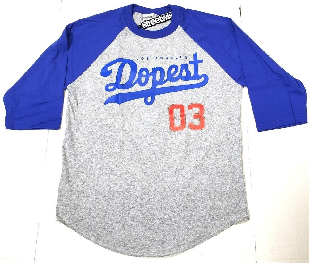 STREETWISE DOPEST Raglan T-shirt Urban Streetwear 3/4 Sleeve Tee Men s NWT Unisex T-Shirt XL