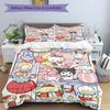 3pcs Carnival Celebration Hello Kitty and Friends Printed Bedding Set, Soft and Comfortable Quilt Cover for Bedroom, Guest Room (Not Included).S002