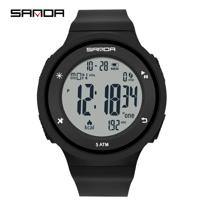Sanda Multifunctional Waterproof Sports Watch with Pedometer and Calorie Tracker