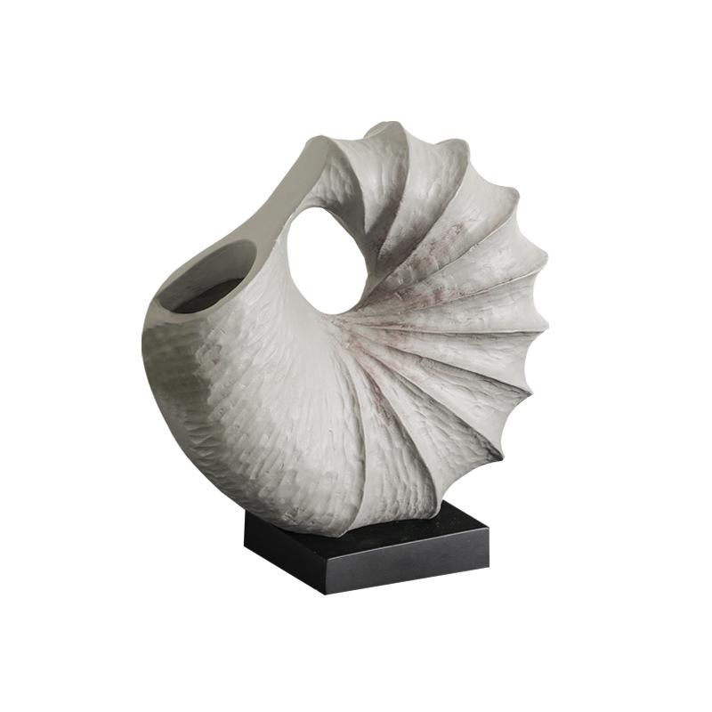 Artigianato in Resina Vaso da Fiori Conchiglia Guscio di Vongola Ornamenti per Composizioni Floreali Scultura Astratta Accessori per la Decorazione della Casa