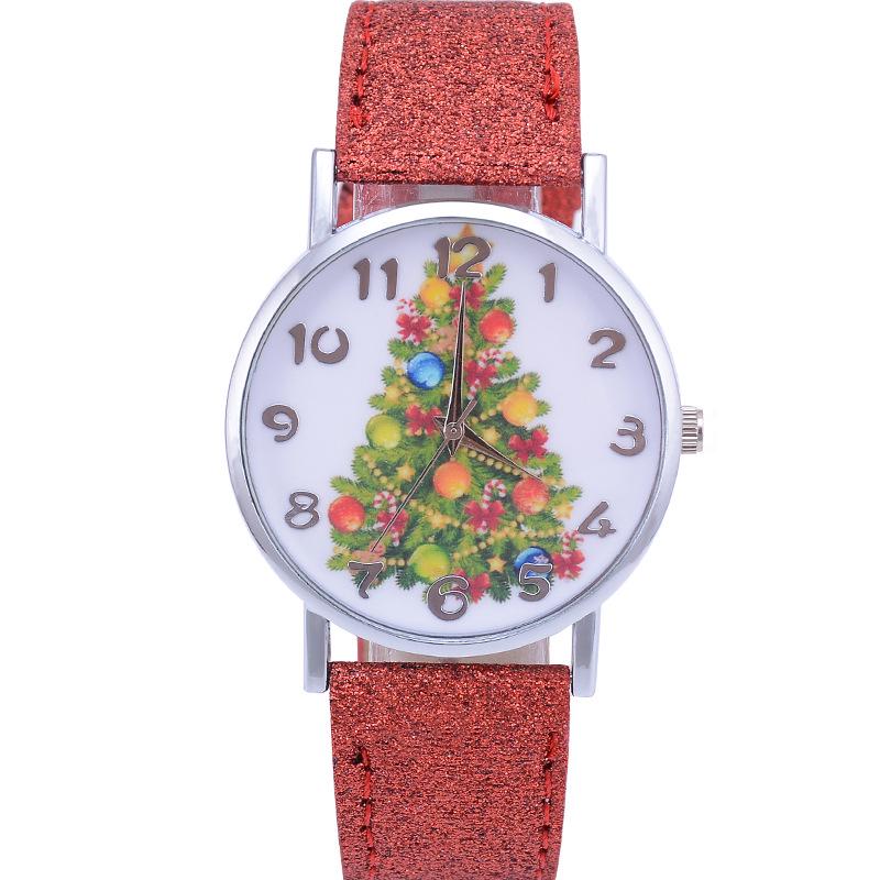 Christmas Tree Women's Watches Casual Quartz Wristwatches Bright Color Leather Strap Watches Cute Ladies Watch Gift Reloj Mujer