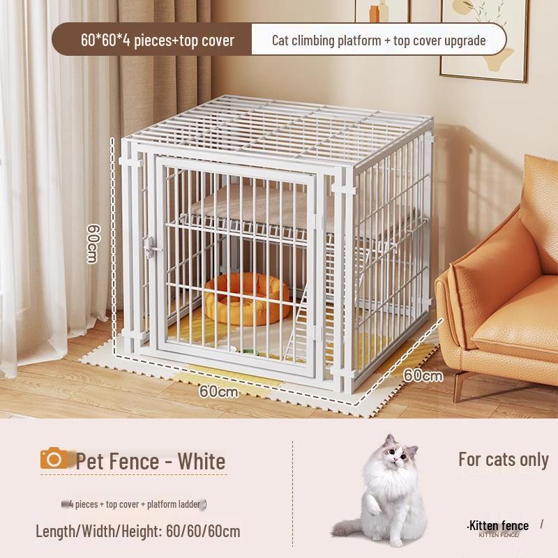 Cage pour chien de taille moyenne et grande avec clôture supérieure - Maison-villa pour chat et chien, Assemblage libre pour chats et chiens