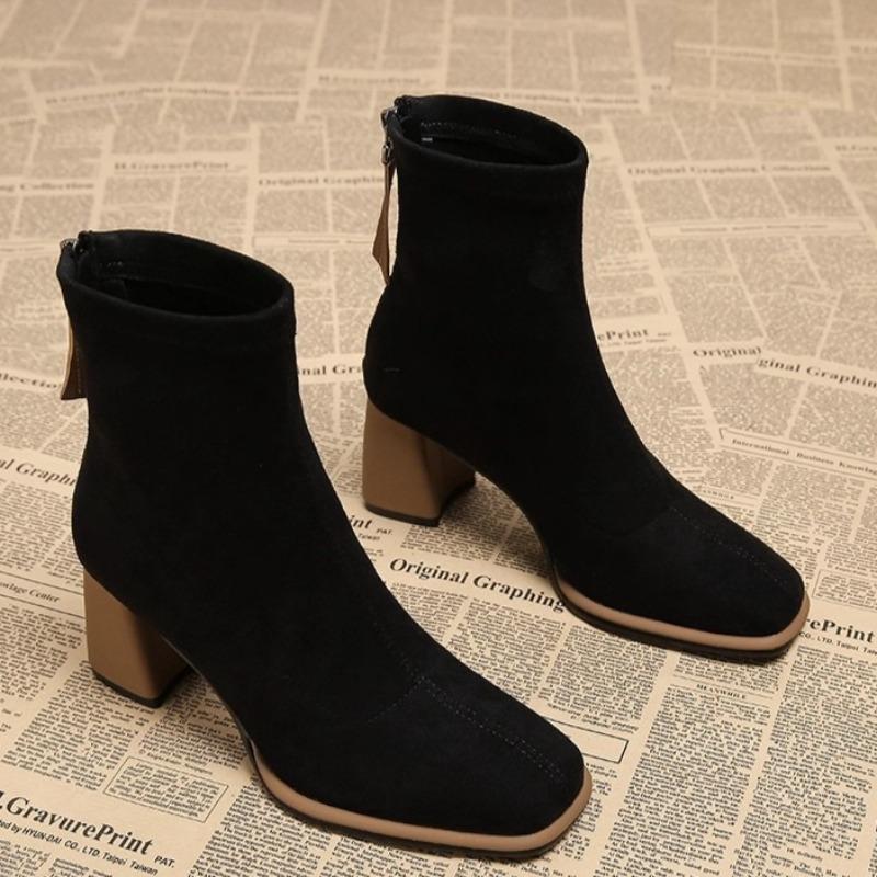 Fashion New Women Trend Fashion Ankle Boots Anti-slip Retro Zipper Designer Shoes Women Comfortable Elegant Short Boots Zapatos De Mujer