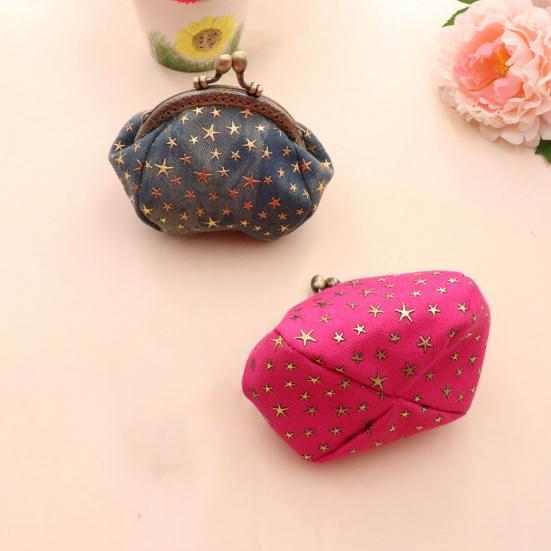 Five-Pointed Star Coin Purse Mini Kiss-Lock Change Purse