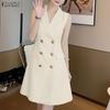 Women Casual V-Neck Elegant Sleeveless Dress