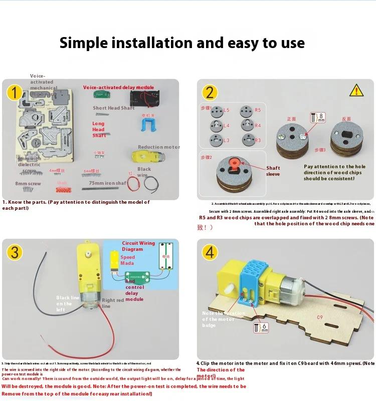 Voice Control Mechanical Dog STEM Kit DIY Wooden Science Toy Educational Building Project for Kids Classroom Learning Tool
