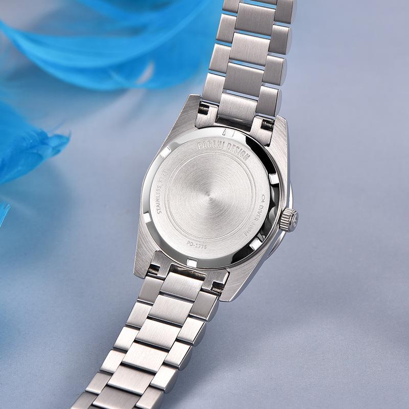 PAGANI DESIGN Damen-Uhr 32MM Wasserdicht Edelstahl mit Diamant-Zifferblatt und Kalender