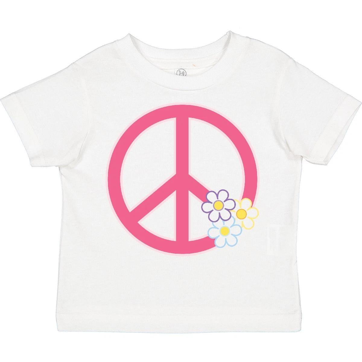 Inktastic Peace Sign Cute Daisy Flowers Toddler T-Shirt Flowered Girls Child Kid 140