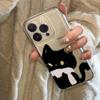 Cartoon Black White Cat Couple Phone Case For Xiaomi Mi 15 T Pro 14T 13T Mi 17 Pro 15 14 13 12 11 Lite 5G Clear Bumper Cover