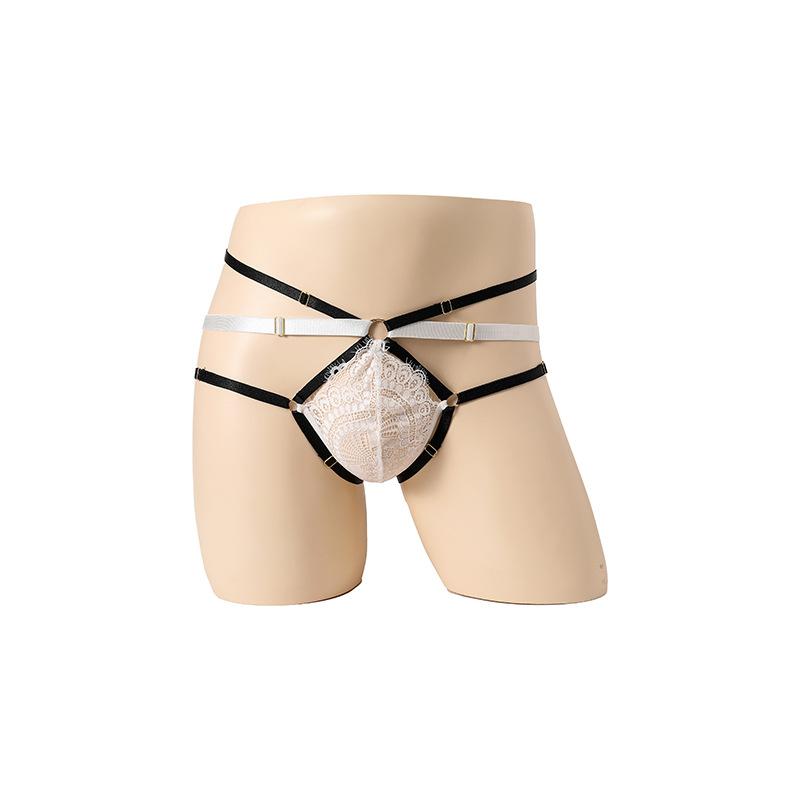 Summer Men's Boxer Panties, Sexy Thongs, Lace Ribbon, Adult Sex Bag Panties