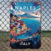 Vintage Naples Italy Aluminum Wall Art Sign   Retro Decor with PreDrilled Holes Perfect for Home Office Kitchen Bedroom B