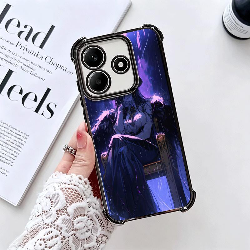 Albedo O-Overlords Anime Plating Phone Case For Xiaomi Redmi Note 14 15 Pro Plus 13 12 11 11S 11T 10 9S 9 5G Anti-Fall Airabag C