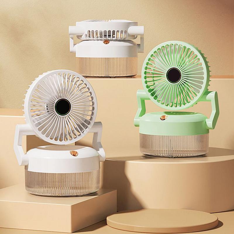 Misting Fan Portable Air Circulator USB Rechargeable Multifunctional Portable Foldable Fan With Light For Travel Gym Desk Tent